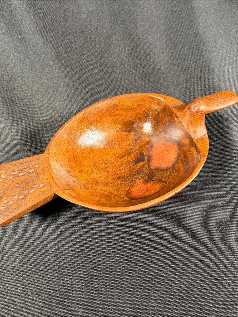 Hand-Carved Wooden Duck Bowl Mid Century Folk Art Yugoslavian Treen Tray